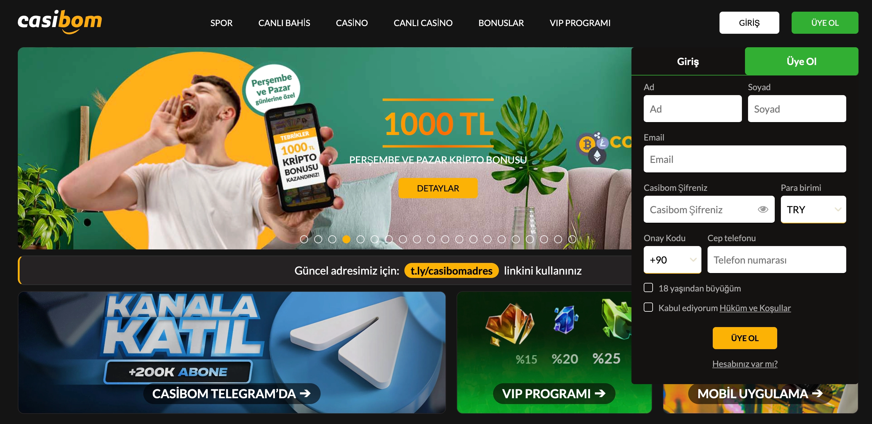 Casibom giriş — Sitede kayıt işlemi